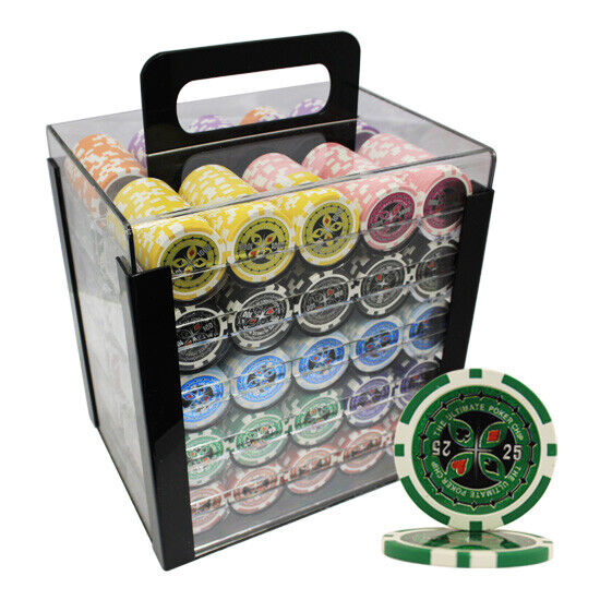 Mrc Poker 1000pcs 14g Ultimate Clay Poker Chips Set Acrylic Case Custom Build