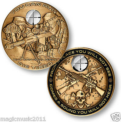 1 Sniper "you Can Run, But You Will Only Die Tired" Challenge Coin