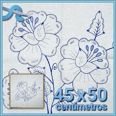 Flores - Manta 45x50cm | Cojin En Manta Para Bordar | Servilleta Para Bordar | S