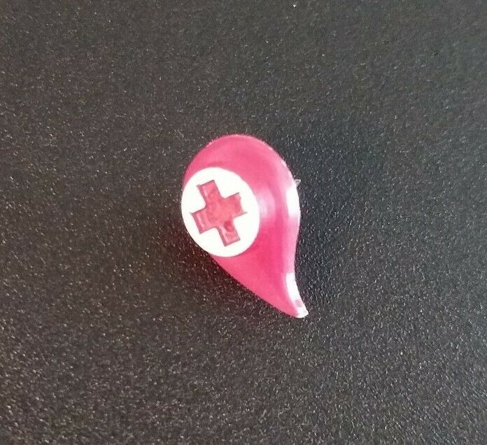 Vintage Red Cross Blood Donor Plastic Red White Lapel Pin Brooch