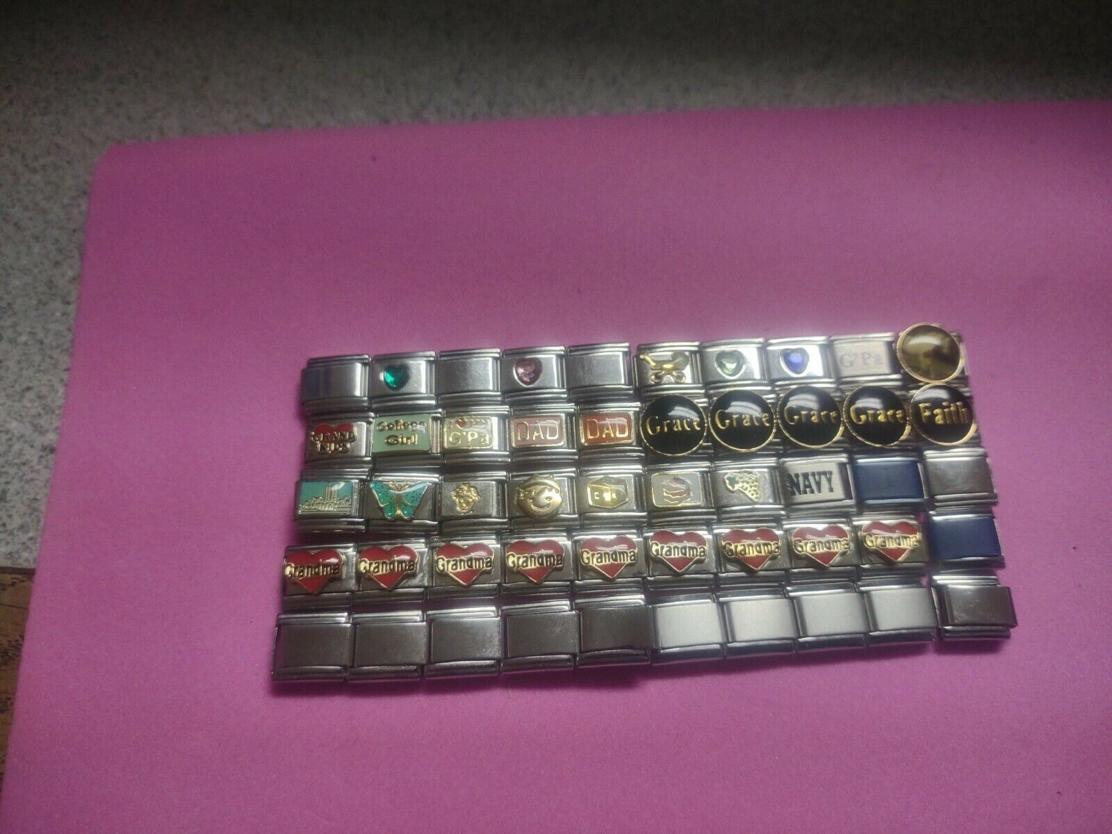 Lot Of 50 Misc Italian Charms 9mm Stainless Steel. #8