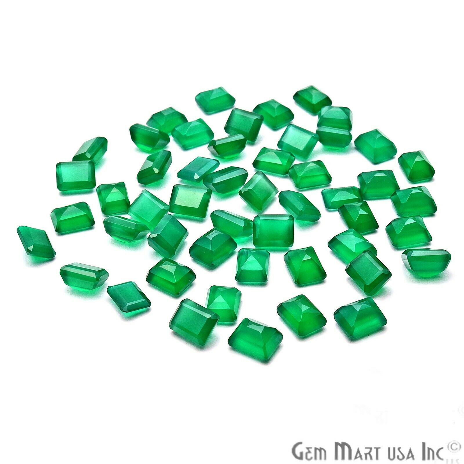 AAA Natural Green Onyx Rectangle 6x8 Loose Stone Jewelry Setting Precious Stone