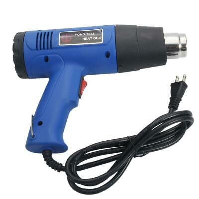 1500w 110v Heat Gun Hot Air Gun Dual-temperature With 4 Nozzles Power Tools Blue