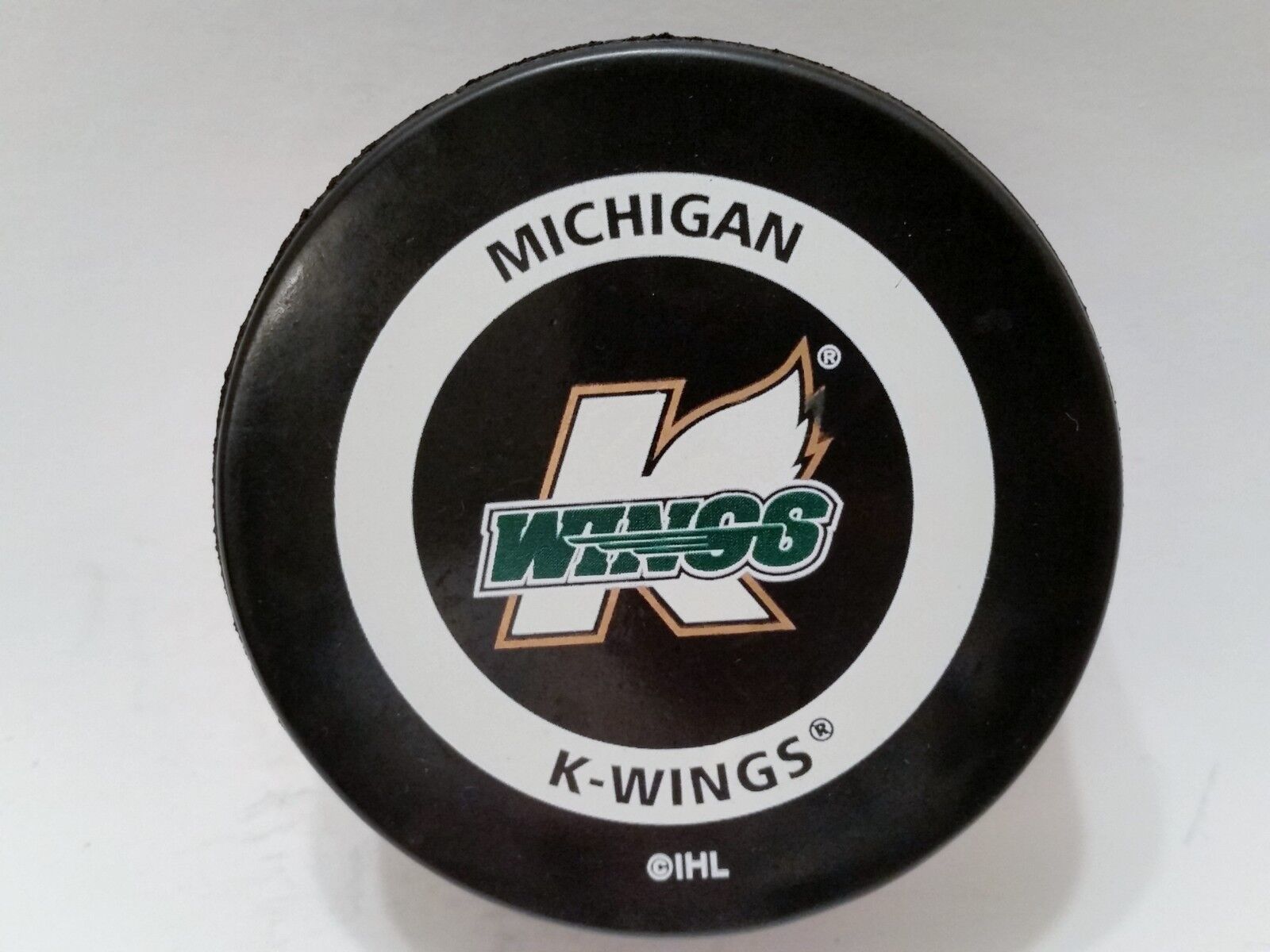 1999-00 Michigan K-wings Ihl Official Game Puck Hockey Inglasco