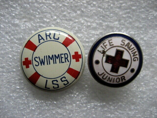 .vintage Pins Red Cross Arc Lot Of 2