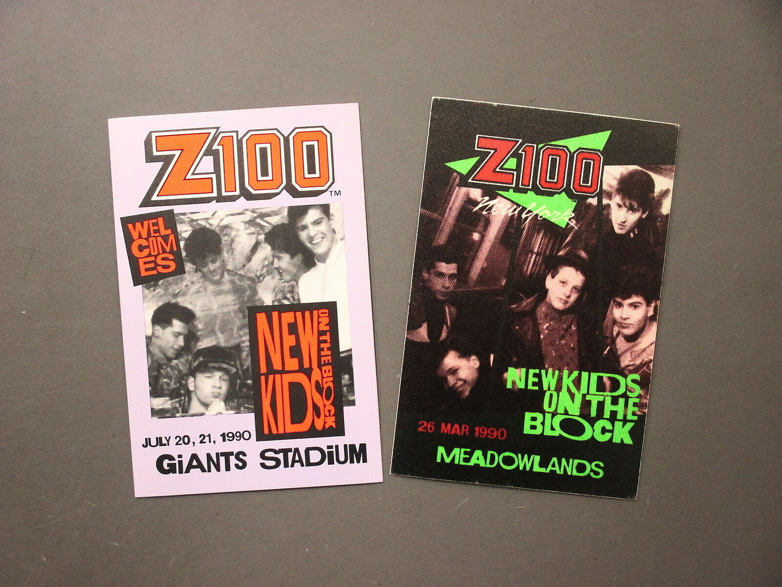 New Kids On The Block Radio Satin Stickers 2 From 1990 - Z100 Giants Stad, Meado
