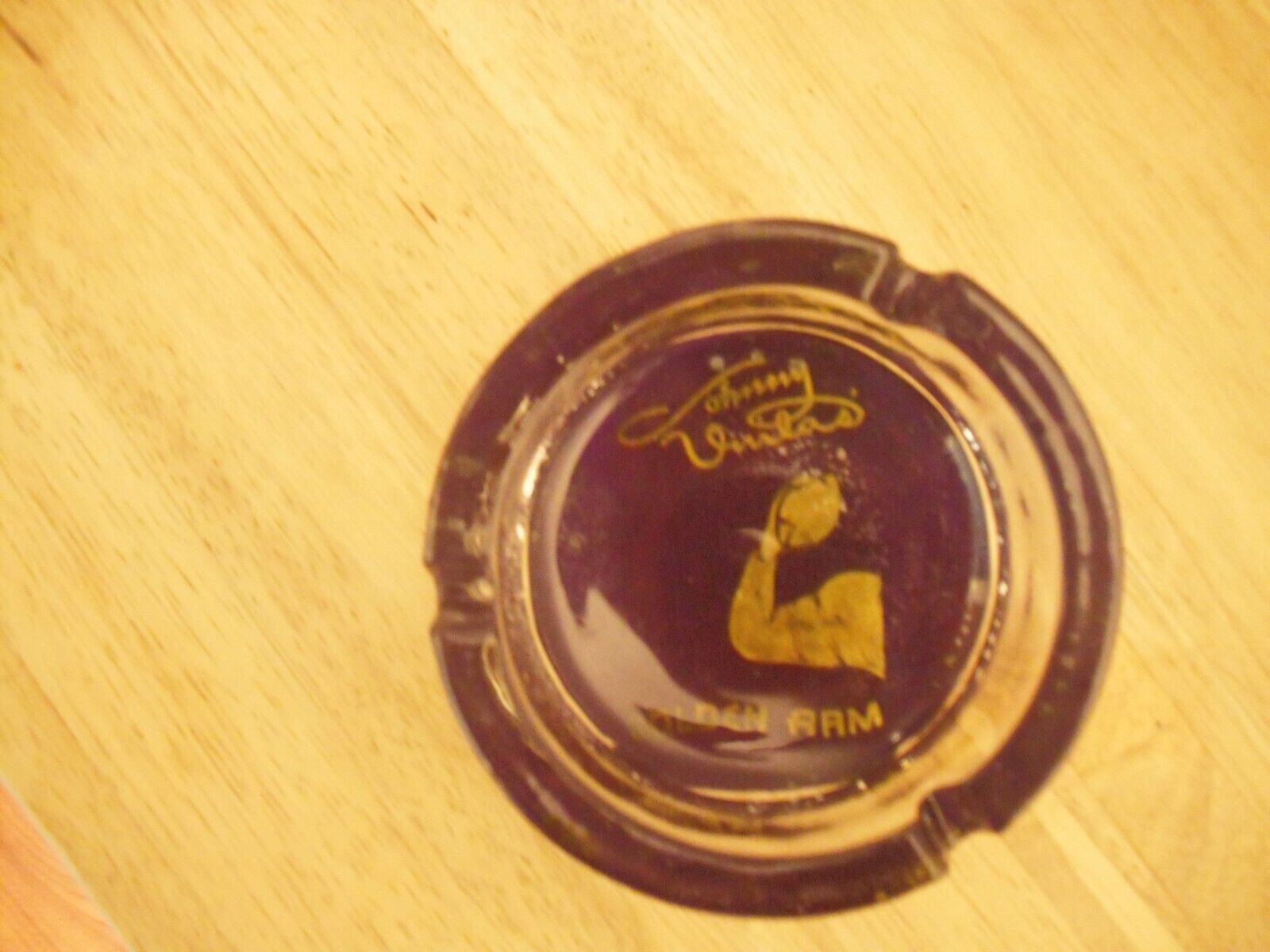 Johnny Unitas "golden Arm" Restaurant Novelty Glass Ashtray