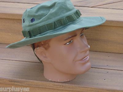 Boonie Hat Med Vietnam Repro Replica Rip Stop OD Army Military USMC with P38