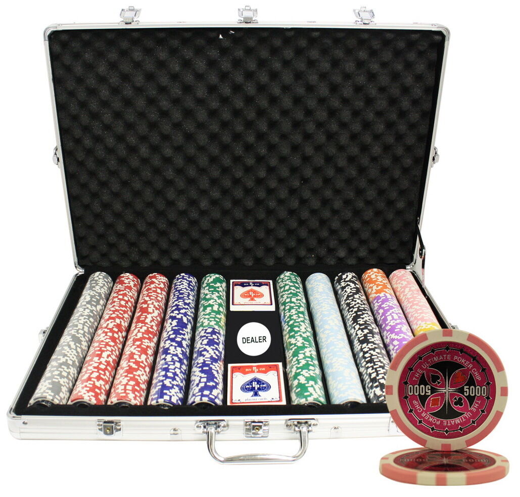 1000pcs 14g Ultimate Casino Table Clay Poker Chips Set Custom Build