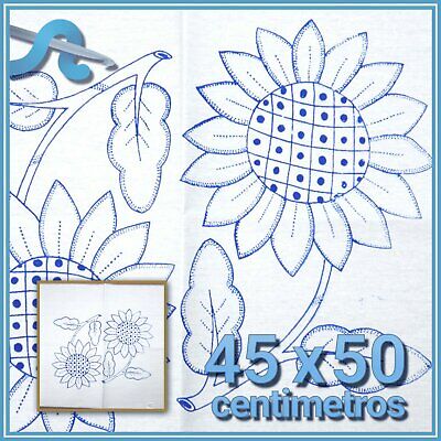 Flores - Diamante 45x50cm Para Bordar | Esquemas En Manta Blanca Para Bordar