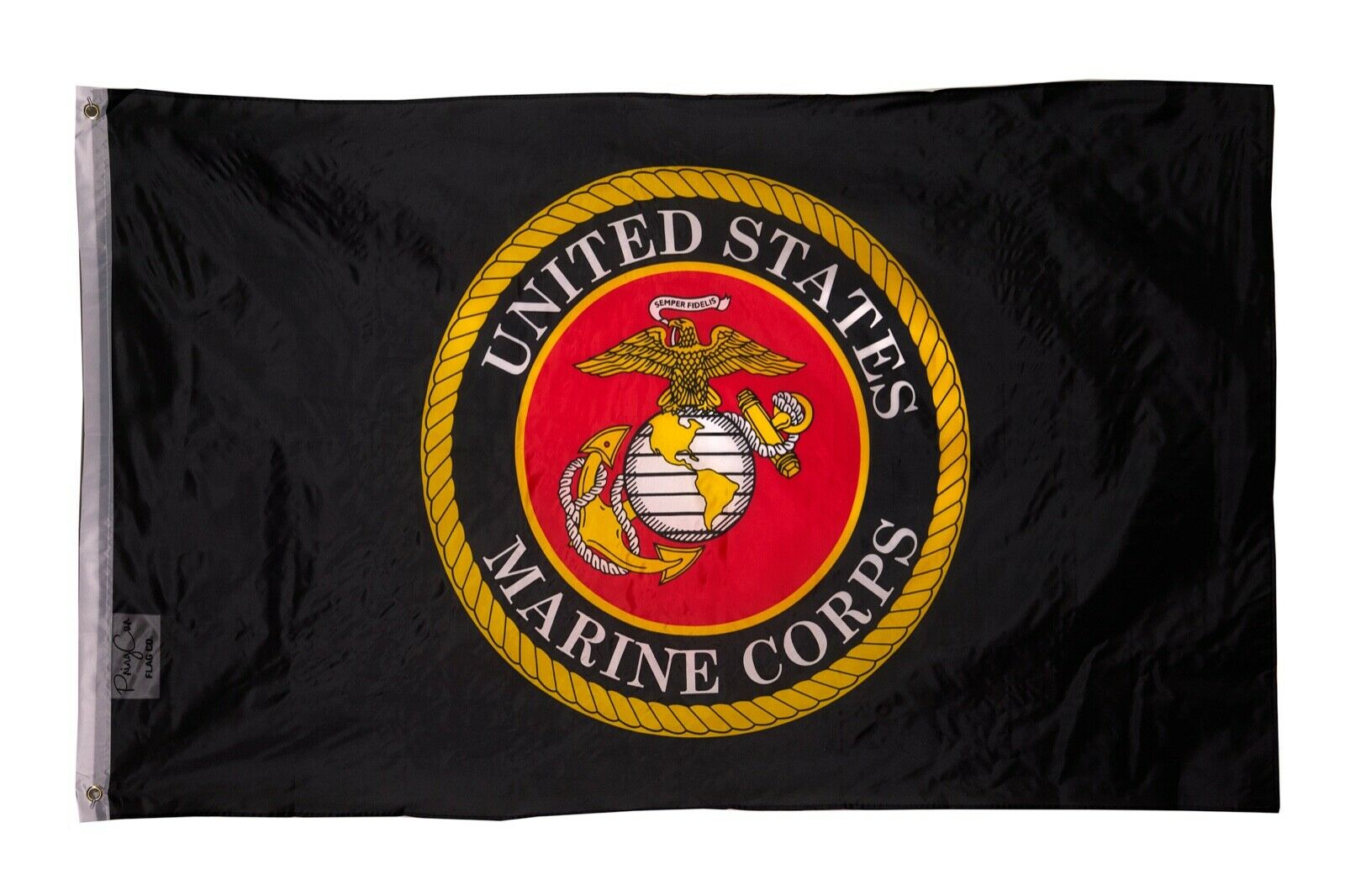 Usmc Marine Corps Flag, 3'x5' Black Marines Emblem American Banner