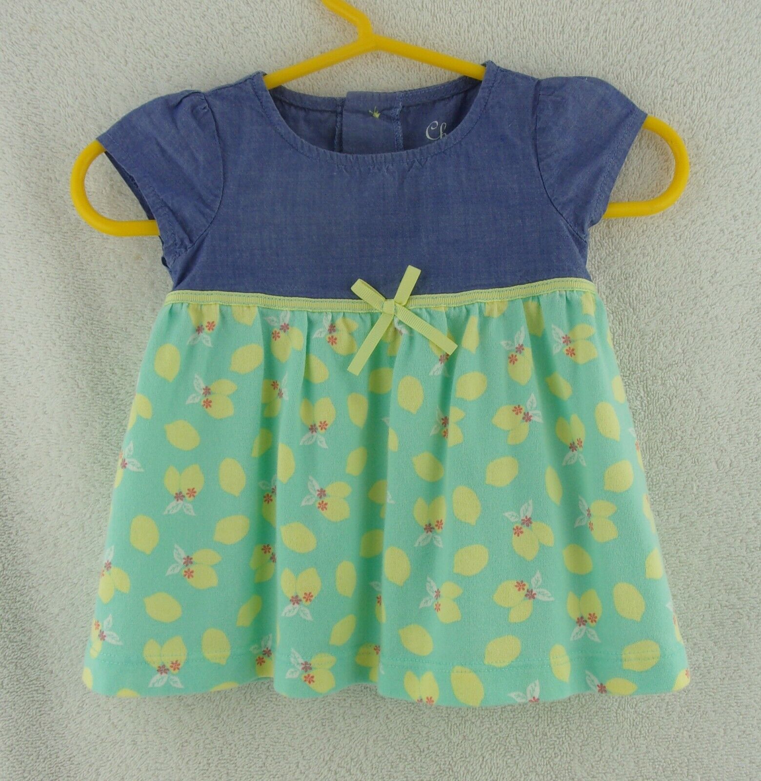Doll Clothes Cherokee Lemon Print Dress 0-3 Months Infant Outfit 22"-24" Tall