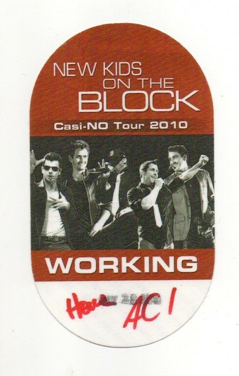 New Kids On The Block 2010 Casi-no Tour Working Crew Satin Backstage Pass