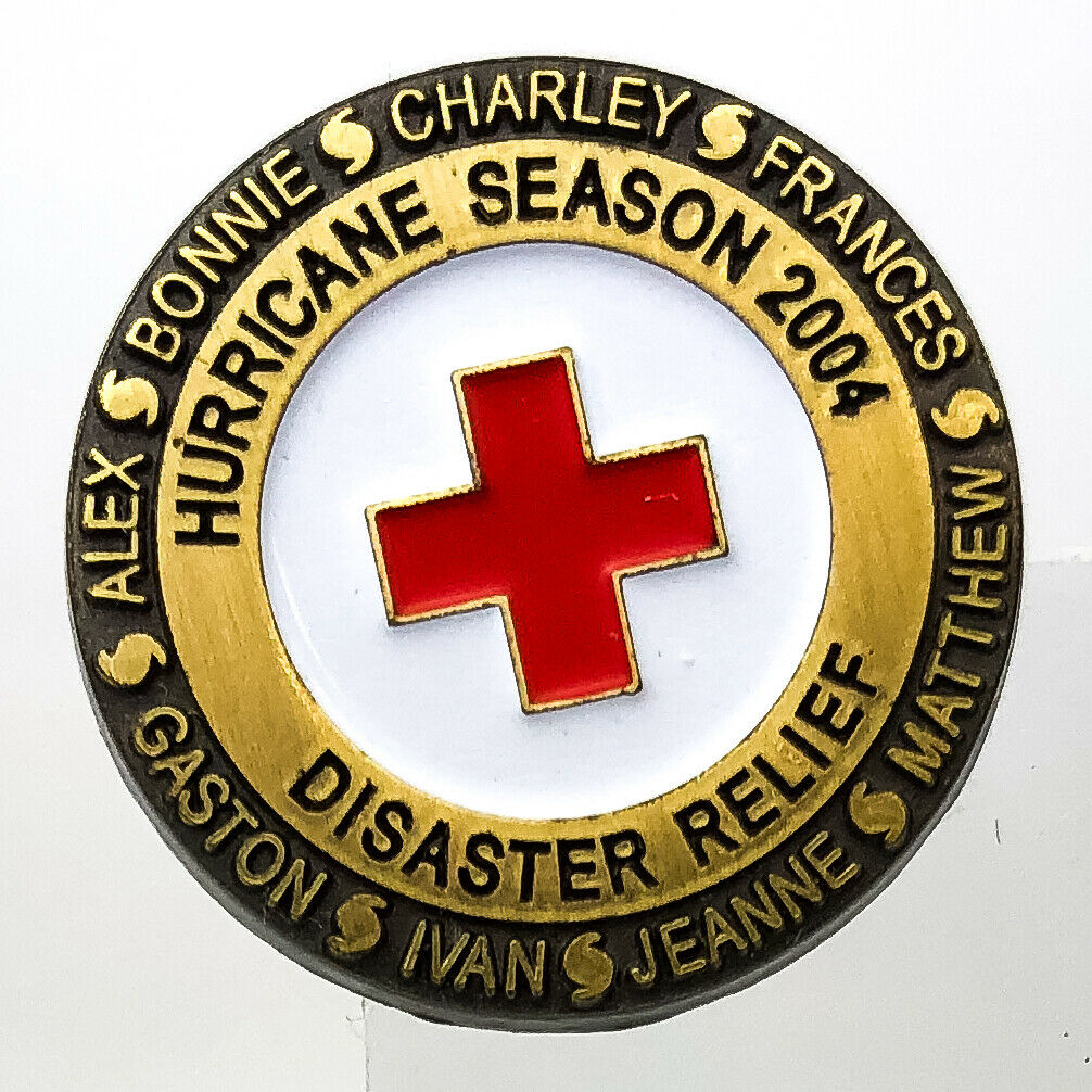 American Red Cross Arc Pinback Pin Hurricane Season 2004 Disaster Relief Ivan